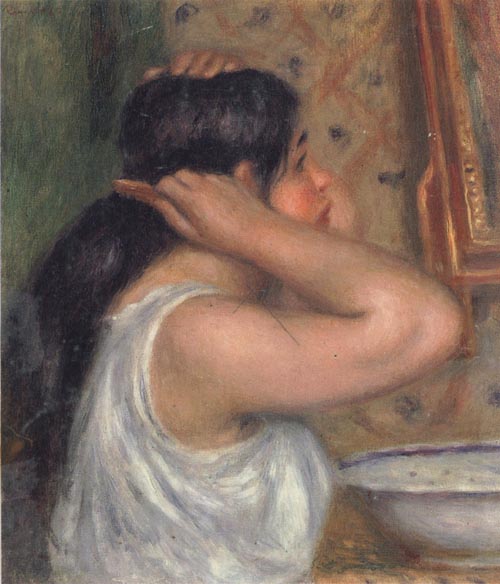 The Toilette Woman Combing Her Hair